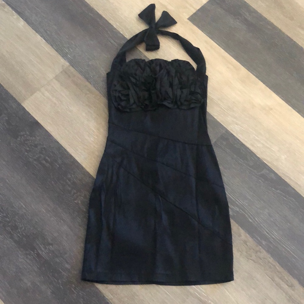 Black mini dress skin tight